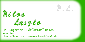 milos laszlo business card